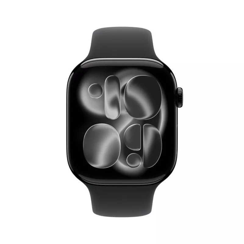 APPLE Watch Series 11 GPS 46mm dėklas iš Jet Black aliuminio su juodu sportiniu dirželiu S/M