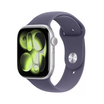 APPLE Watch Series 11 GPS 46mm sidabrinis aliuminio korpusas su Purple Fog Sport apyranke S/M