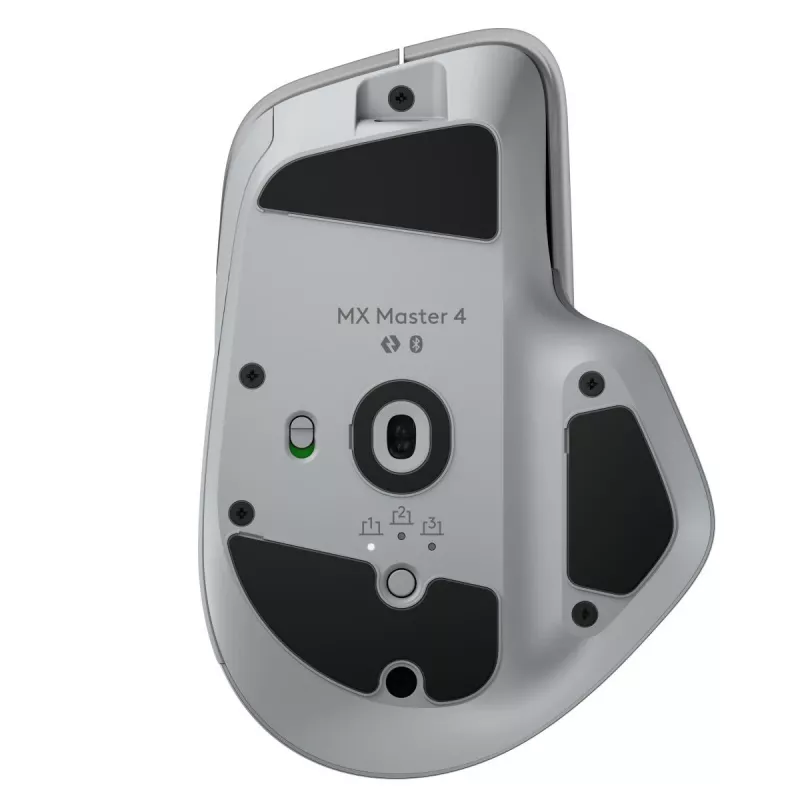 Logitech pelė MX Master 4 – dešinei rankai, lazerinė 8000 DPI, RF belaidis + Bluetooth, 8 mygtukai, pilka
