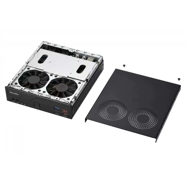 Shuttle Slim PC DH770, S1700, 2x HDMI, 2x DP, 2x 2.5G LAN, 2x COM, 8x USB, 1x 2,5 colio, 2x M.2, 24/7 darbas, su VESA
