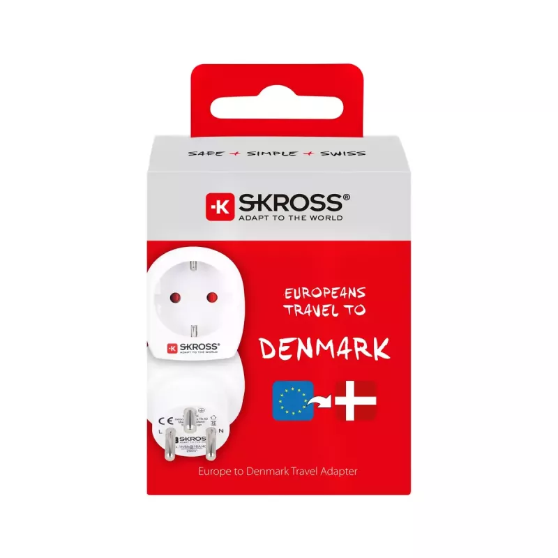 Kištukinis adapteris C tipo Europlug į Danijos K tipą SKROSS 1.500232-E