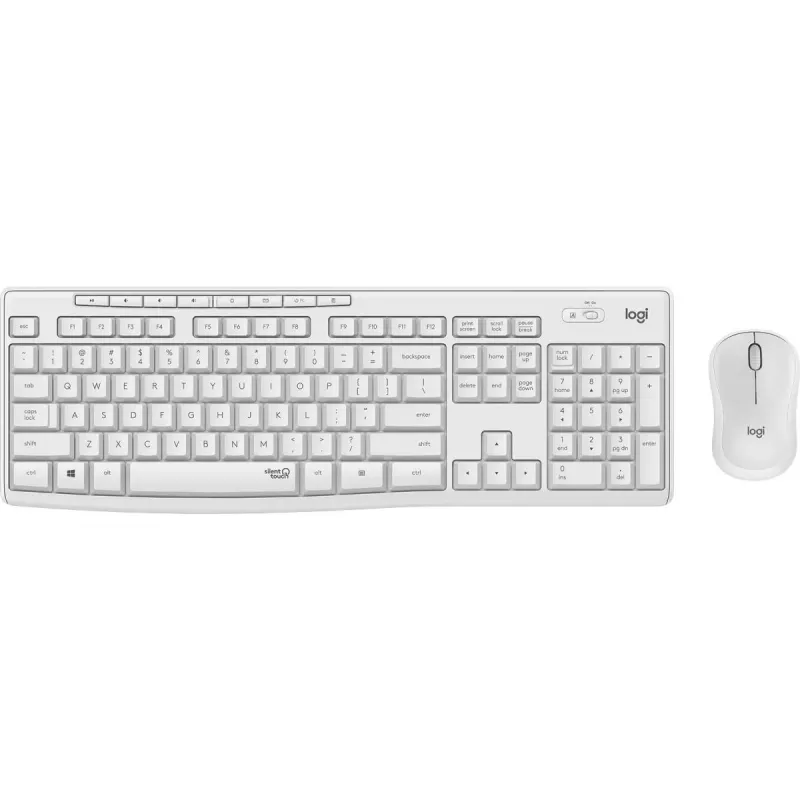 LOGITECH MK295 Tylus belaidis rinkinys Off White Qwerty Danų / Norvegų / Švedų / Suomų