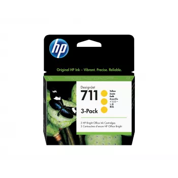 HP 711 rašalo kasetė geltona 3 vnt. 29 ml DesignJet