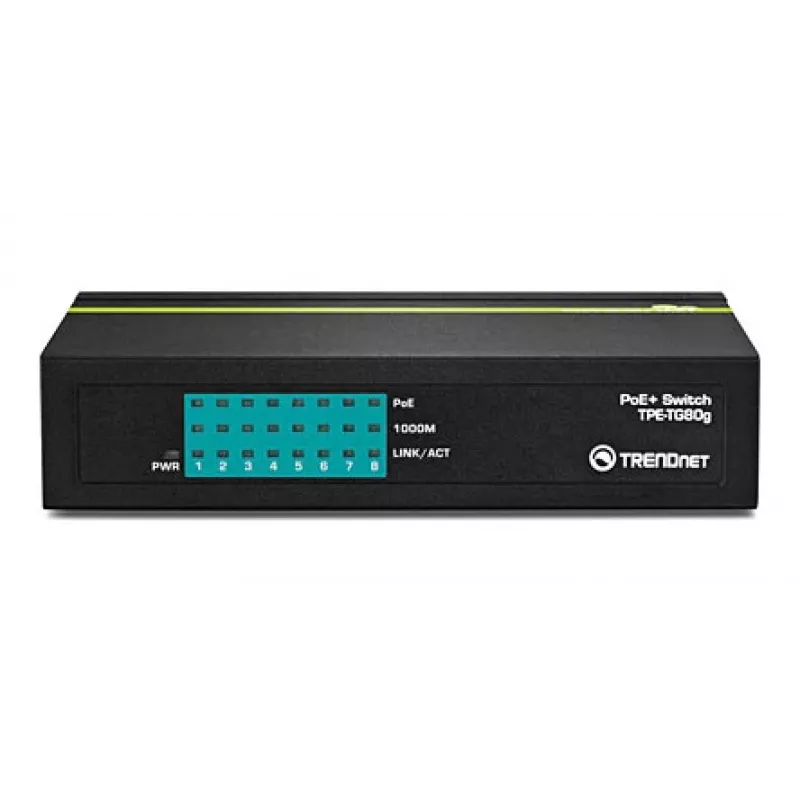 TRENDNET PoE+ Switch 8 portų Gigabit Greennet 8x GbE PoE+