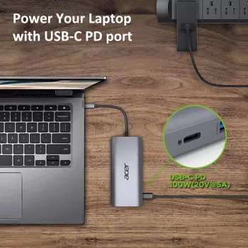 ACER 12in1 USB Type C adapteris sidabrinis
