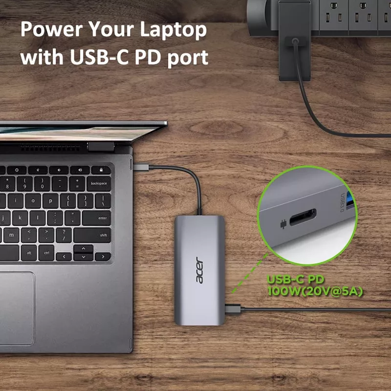 ACER 12in1 USB Type C adapteris sidabrinis