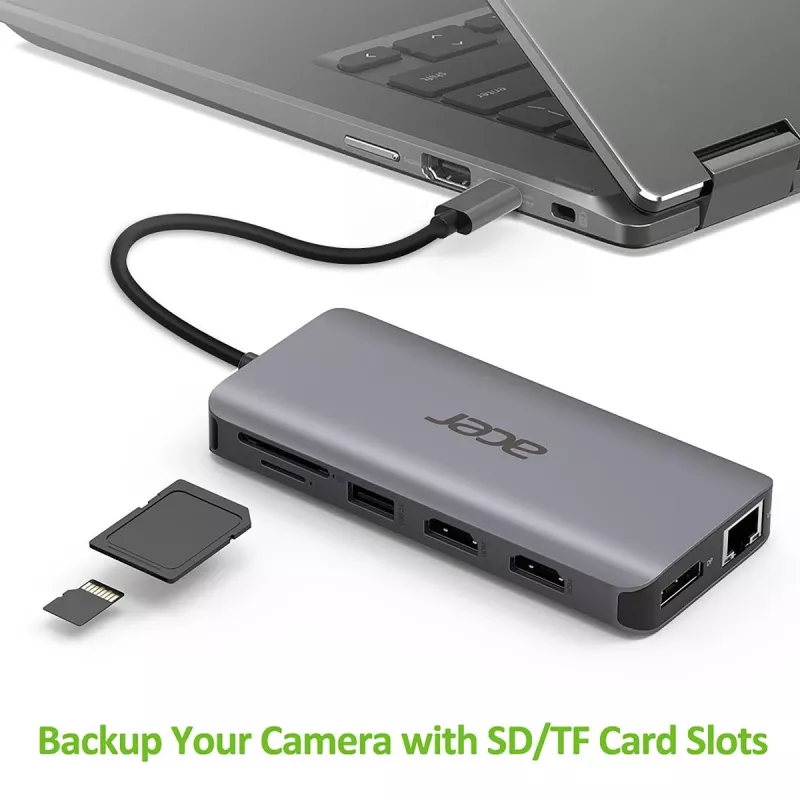 ACER 12in1 USB Type C adapteris sidabrinis