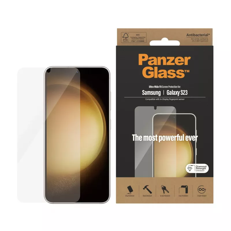 PanzerGlass ® Apsauginis stiklas Samsung Galaxy S23 | Ultra-Wide Fit
