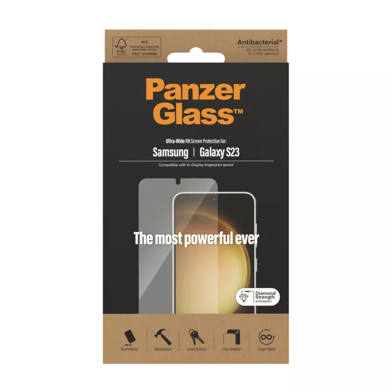 PanzerGlass ® Apsauginis stiklas Samsung Galaxy S23 | Ultra-Wide Fit
