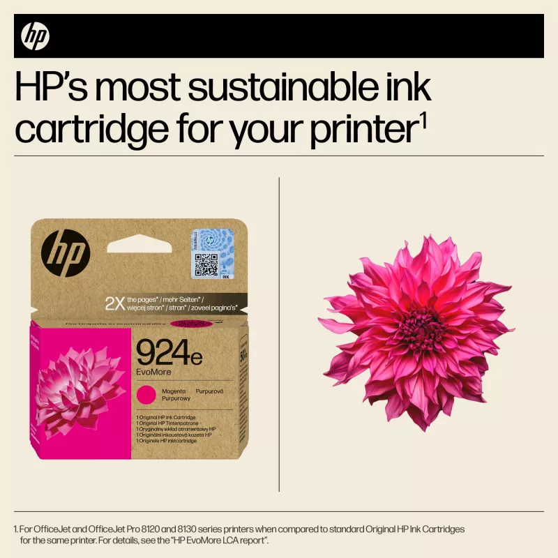 HP 924e EvoMore Original rašalo kasetė, purpurinė