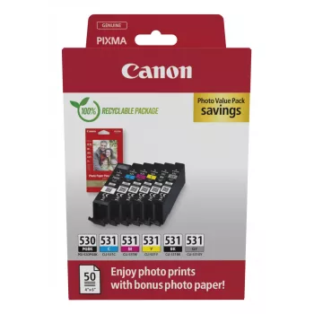Canon PGI-530/CLI-531 PVP šešių kasečių rinkinys Original Black, Cyan, Grey, Magenta, Photo black, Yellow