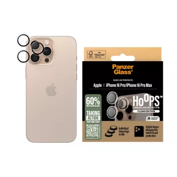 PanzerGlass® Hoops® apsauginis fotoaparato lęšio stikliukas skaidrus, iPhone 16 Pro | 16 Pro Max