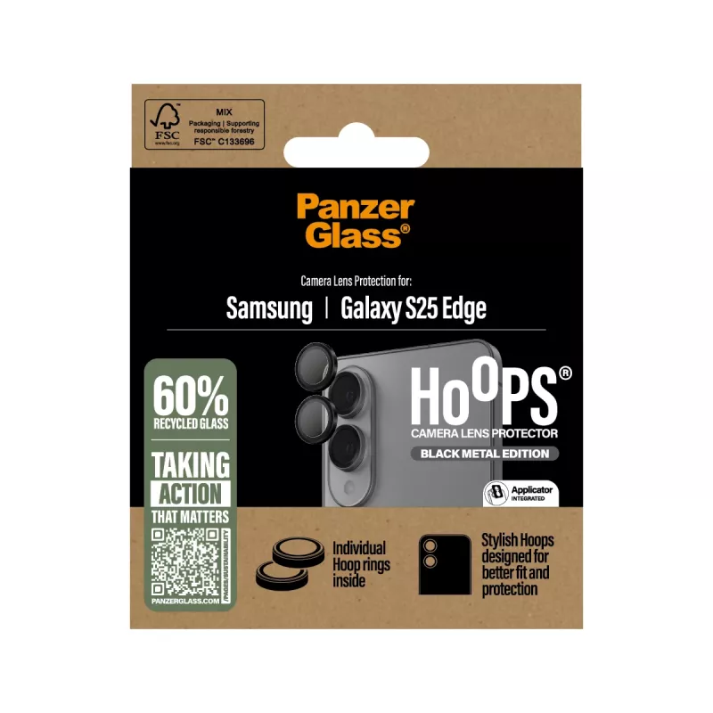 PanzerGlass ® Hoops® apsauga fotoaparatų lęšiams, juoda, Samsung S25 Edge