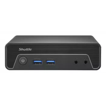 Shuttle Nano PC NE10N, Intel N 100, 1x HDMI, 1x DP, 6x USB, 1x LAN, be ventiliatoriaus, 24/7 darbui, su VESA laikikliu