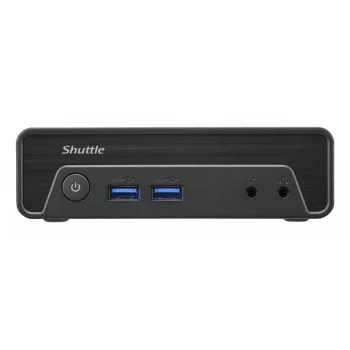 Shuttle Nano PC NE10N, Intel N 100, 1x HDMI, 1x DP, 6x USB, 1x LAN, be ventiliatoriaus, 24/7 darbui, su VESA laikikliu