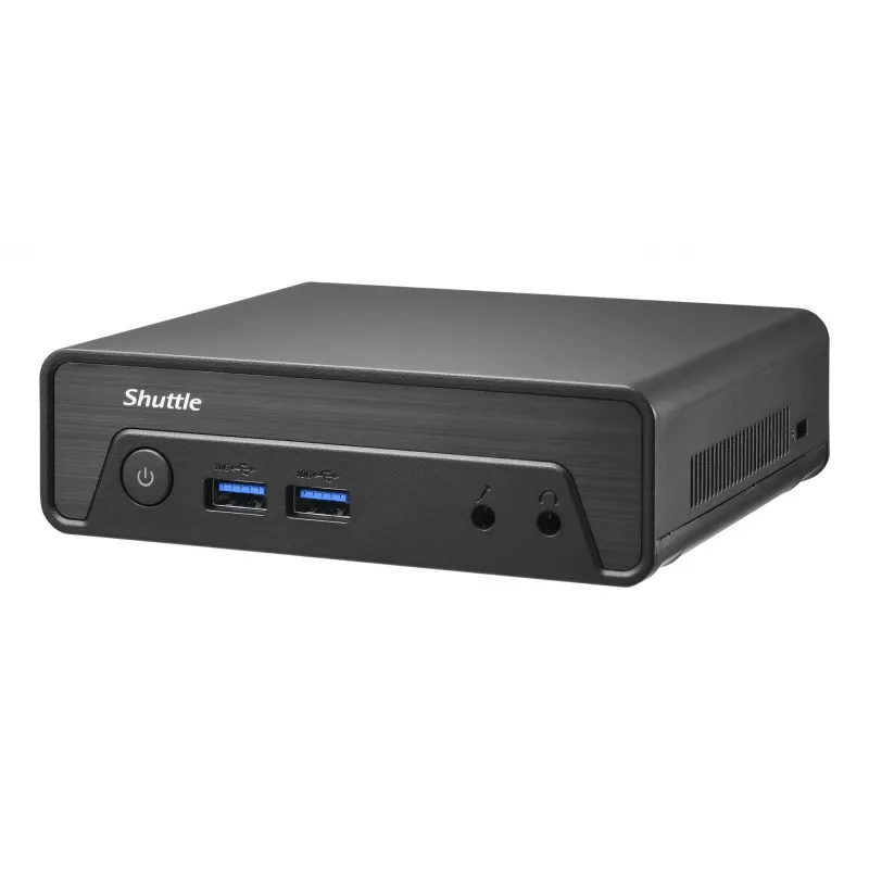 Shuttle Nano PC NE10N, Intel N 100, 1x HDMI, 1x DP, 6x USB, 1x LAN, be ventiliatoriaus, 24/7 darbui, su VESA laikikliu