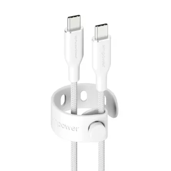 PanzerGlass empower™ by ® Racing USB-C į USB-C laidas 60W | USB 2.0 | 2 m | sidabrinė balta