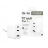PanzerGlass empower™ by ® Turbo 70W kelių įrenginių įkroviklis su 2 x USB-C + USB-A | EU kištukas | sidabriškai balta