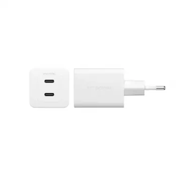 PanzerGlass empower™ by ® Turbo 45W įkroviklis su 2× USB-C | EU kištukas | sidabriškai balta