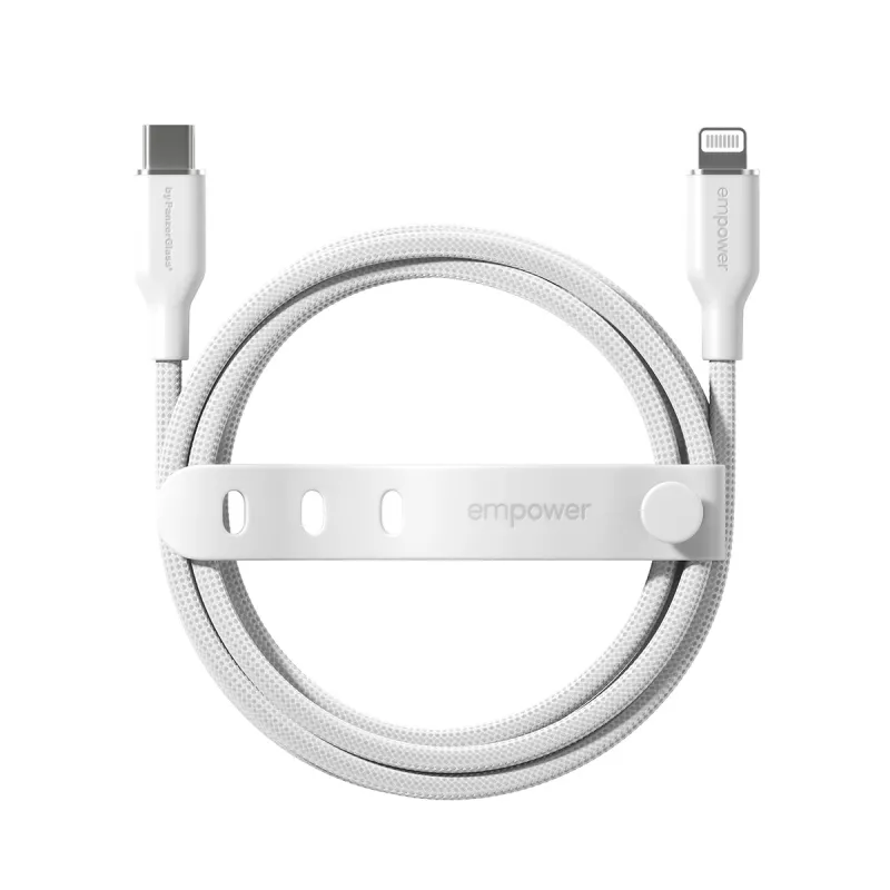 PanzerGlass empower™ by ® Racing USB-C į Lightning laidas 60W | USB 2.0 | 1,2 m | sidabriškai baltas