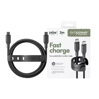 PanzerGlass empower™ by ® Racing 240W USB-C į USB-C laidas | USB 2.0 | 2 m | Kosminė juoda