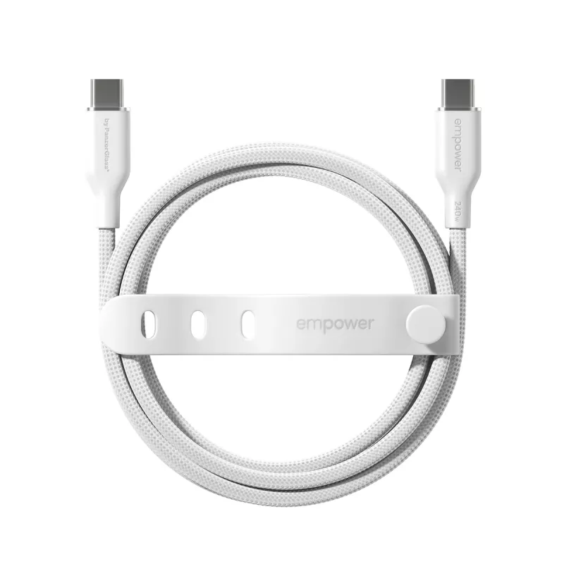 PanzerGlass empower™ by ® Racing 240W USB-C į USB-C laidas | USB 2.0 | 1,2 m | sidabriškai baltas
