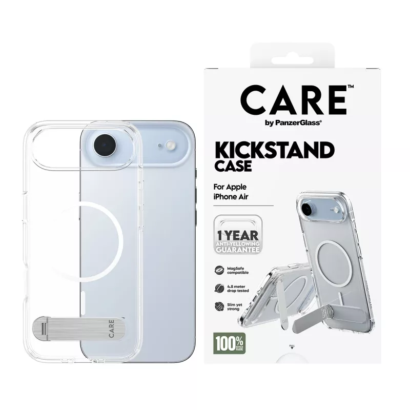 PanzerGlass CARE™ by ® Dėklas Skaidrus su Atramėle ir MagSafe iPhone Air