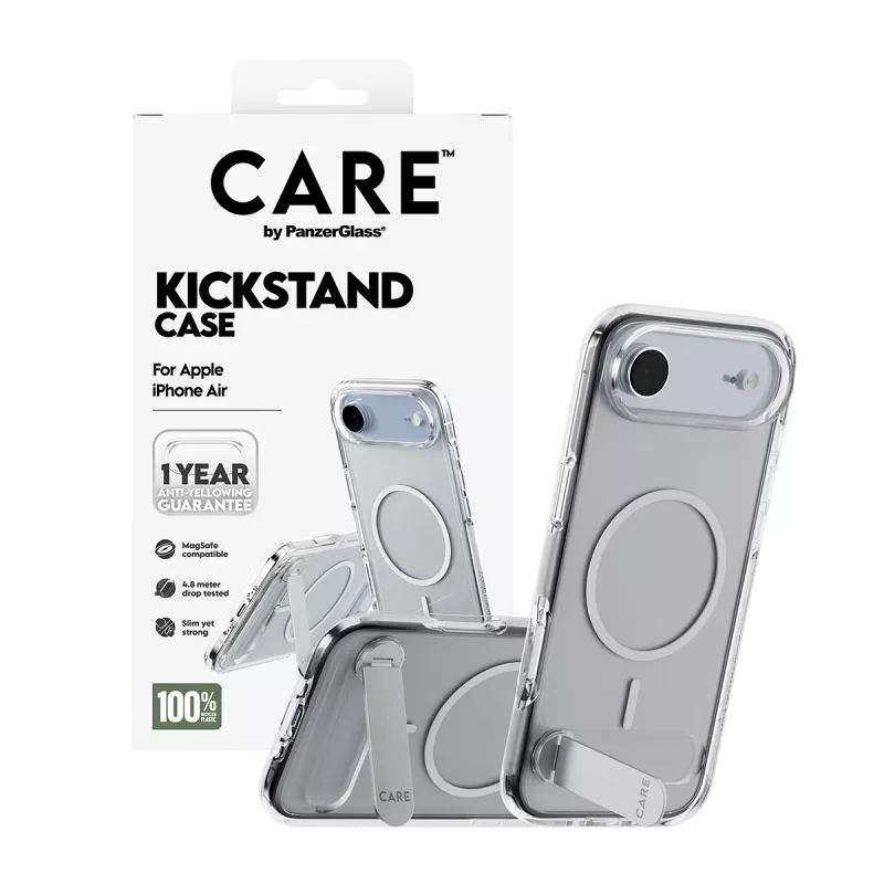 PanzerGlass CARE™ by ® Dėklas Skaidrus su Atramėle ir MagSafe iPhone Air