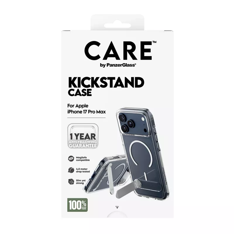 PanzerGlass CARE™ by ® Dėklas Skaidrus su Atramėle ir MagSafe iPhone 17 Pro Max