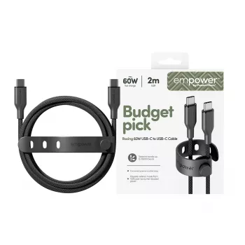 PanzerGlass empower™ by ® Racing 60W USB-C į USB-C laidas | USB 2.0 | 2 m | Space Black