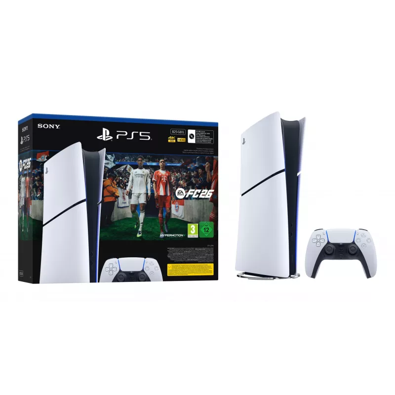 Sony PlayStation 5 Digital + EA Sports FC 26 rinkinys 825 GB Wi-Fi juoda, balta