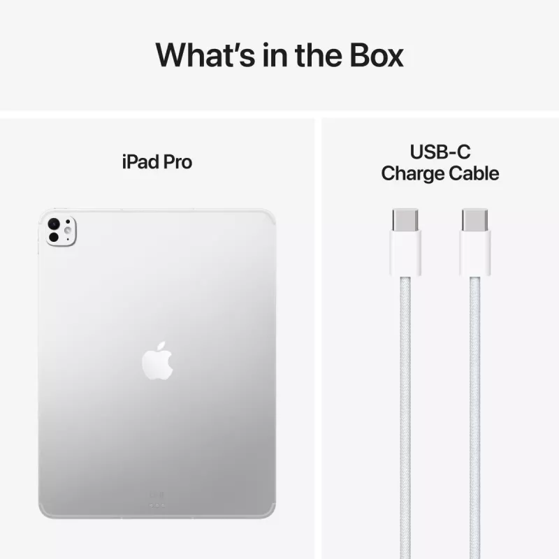 “Apple iPad Pro M5 - 13 colių - Wi-Fi + Cellular - 256GB - Standartinis stiklas - Sidabrinis”