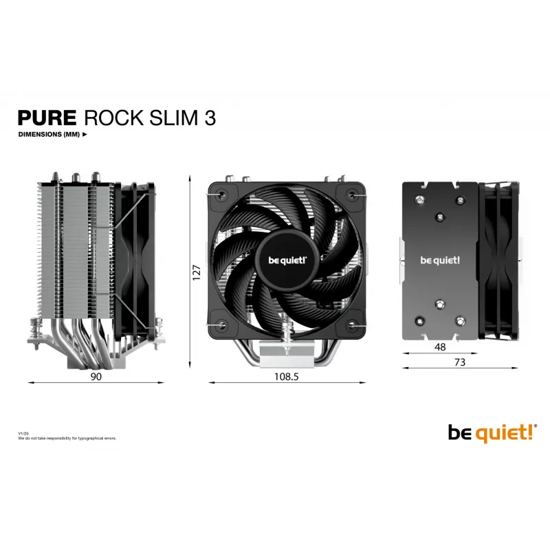be quiet Pure Rock Slim 3 procesoriaus oro aušintuvas 10 cm sidabrinis 1 vnt.