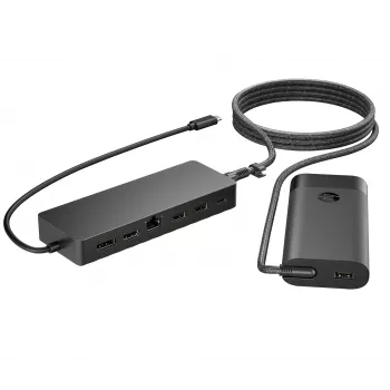 USB-C stotelė ir nešiojamojo kompiuterio įkroviklis HP 9H0H9AA#ABB kompaktiškas dizainas universalus ryšys