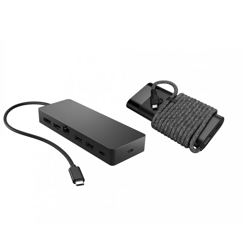 USB-C stotelė ir nešiojamojo kompiuterio įkroviklis HP 9H0H9AA#ABB kompaktiškas dizainas universalus ryšys