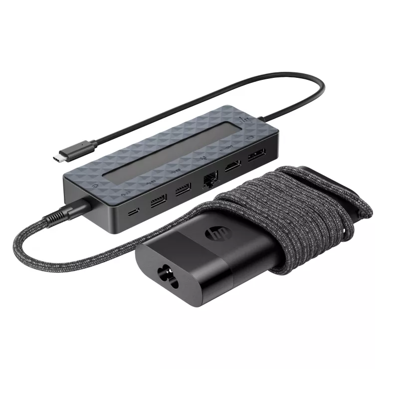 USB-C stotelė ir nešiojamojo kompiuterio įkroviklis HP 9H0H9AA#ABB kompaktiškas dizainas universalus ryšys