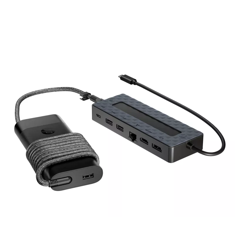USB-C stotelė ir nešiojamojo kompiuterio įkroviklis HP 9H0H9AA#ABB kompaktiškas dizainas universalus ryšys