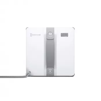 Langų valytuvas Ecovacs WINBOT MINI – su siurbimu, baterija Li‑Ion, minimalus langas 22×25 cm, 1,3 kg, 215×215×55 mm, pilka/balta