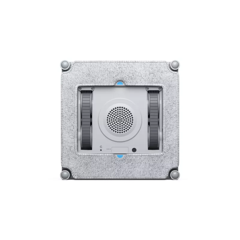 Langų valytuvas Ecovacs WINBOT MINI – su siurbimu, baterija Li‑Ion, minimalus langas 22×25 cm, 1,3 kg, 215×215×55 mm, pilka/balta