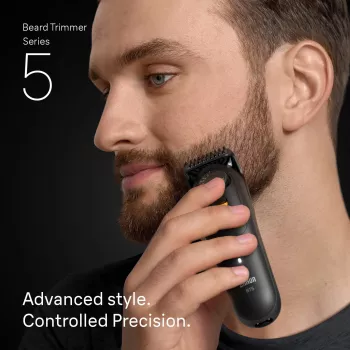 Braun BeardTrimmer 5 BT5560 barzdaskutė, baterija, 40 nustatymų, 2 cm, šlapiam ir sausam naudojimui, juoda
