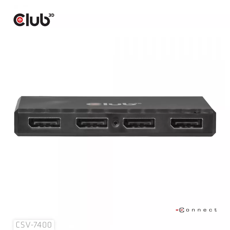 CLUB3D Quad DisplayPort Hub – 4 x 4K raiška @ 30Hz, MST palaikymas