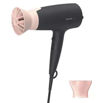 Philips 3000 serijos BHD350/10 plaukų džiovintuvas, DC, juoda, rožinė, pakabinimo kilpa, 1,8 m, 2100 W, 220–240 V