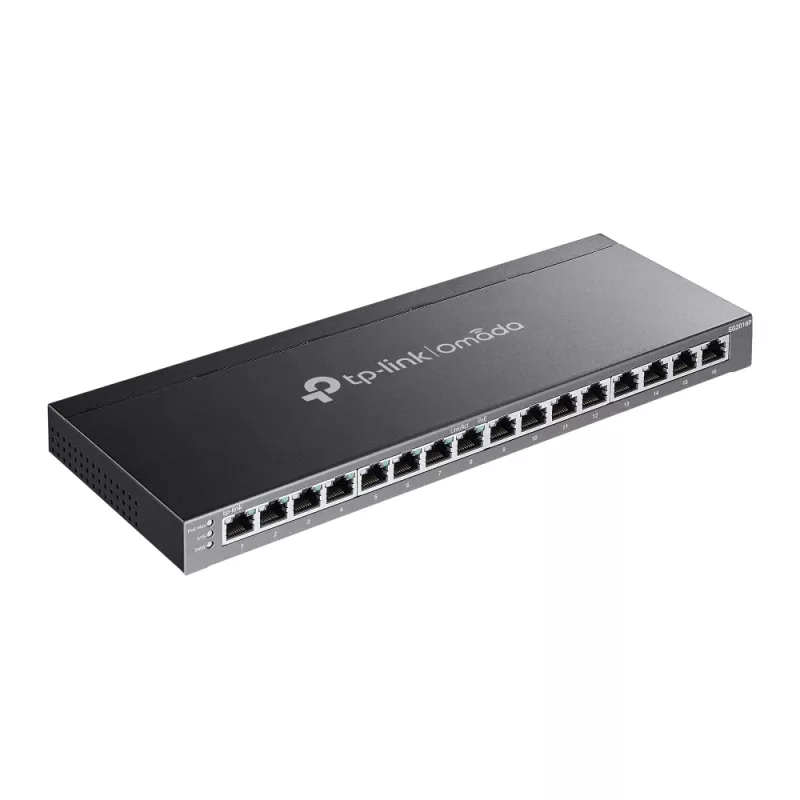 TP-Link Omada 16 prievadų Gigabit valdomas tinklo jungiklis su 8 PoE+ prievadais, L2/L2+, montuojamas į stelažą