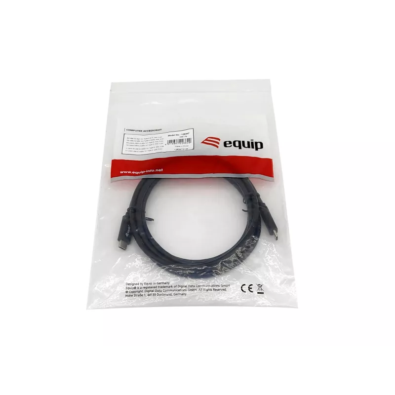 Equip USB 3.2 Gen 1x1 Type-C į C laidas, vyriškas/vyriškas, 2 m, juodas