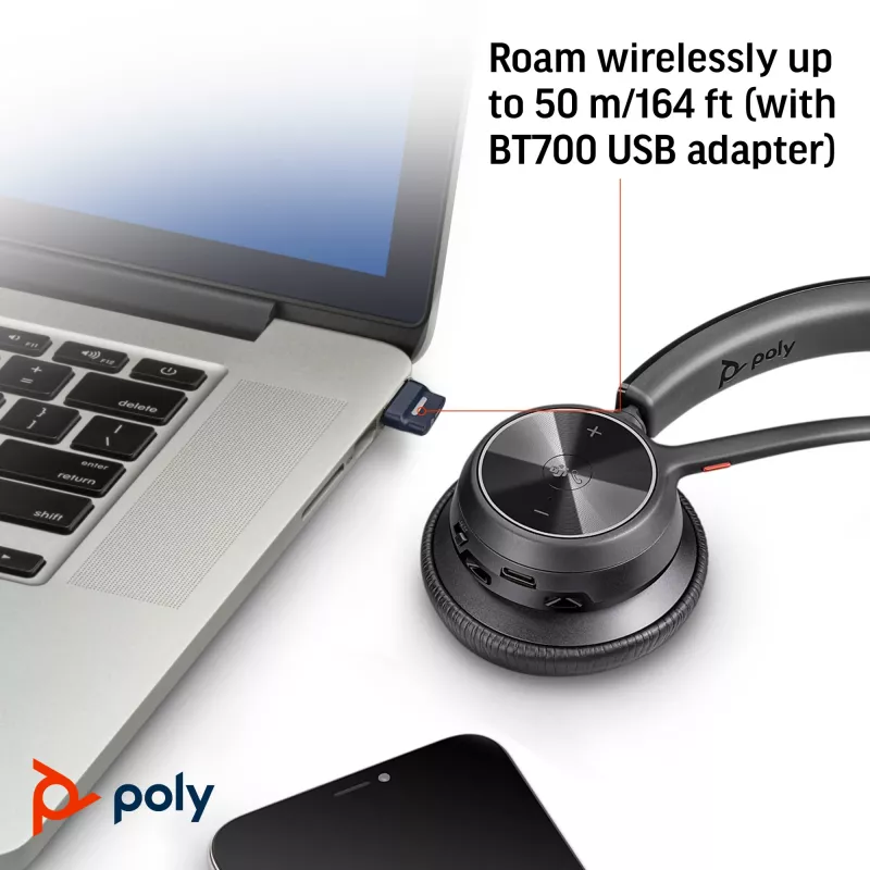 HP Poly Voyager 4310 Microsoft Teams sertifikuota Bluetooth ausinė su USB-A imtuvu BT700