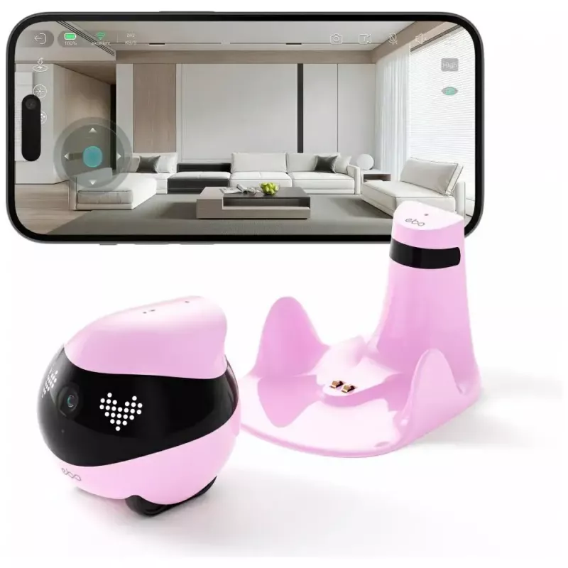 Stebėjimo robotas Enabot EBO AIR 2 – mobili namų kamera, rožinė
