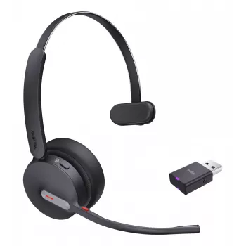 Yealink WH64 Hybrid Mono Teams Ausinės Belaidės Antgalvės Biuro/Skambučių Centro Micro-USB Juodos