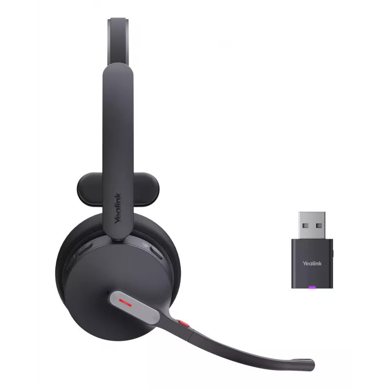 Yealink WH64 Hybrid Mono Teams Ausinės Belaidės Antgalvės Biuro/Skambučių Centro Micro-USB Juodos