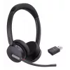 Yealink WH64 Hybrid Dual Teams belaidė ausinė DECT + Bluetooth ant galvos, biuro / skambučių centro, mikrofonas, Micro-USB, juoda