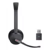 Yealink WH64 Hybrid Dual Teams belaidė ausinė DECT + Bluetooth ant galvos, biuro / skambučių centro, mikrofonas, Micro-USB, juoda